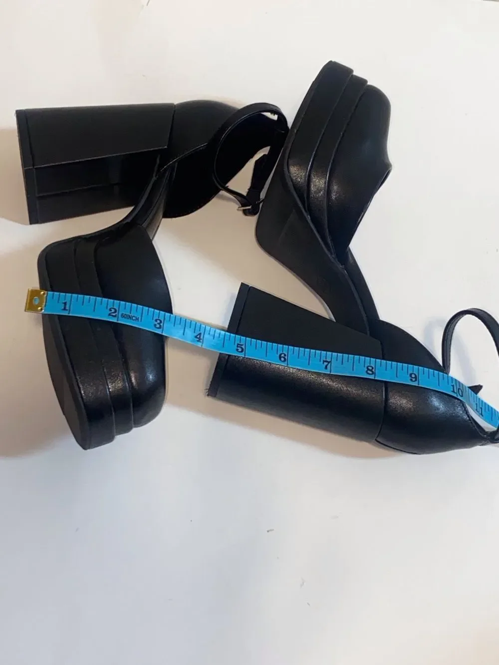 Wild Fable Black Platform Ankle-Strap Block Heels Size 6.5